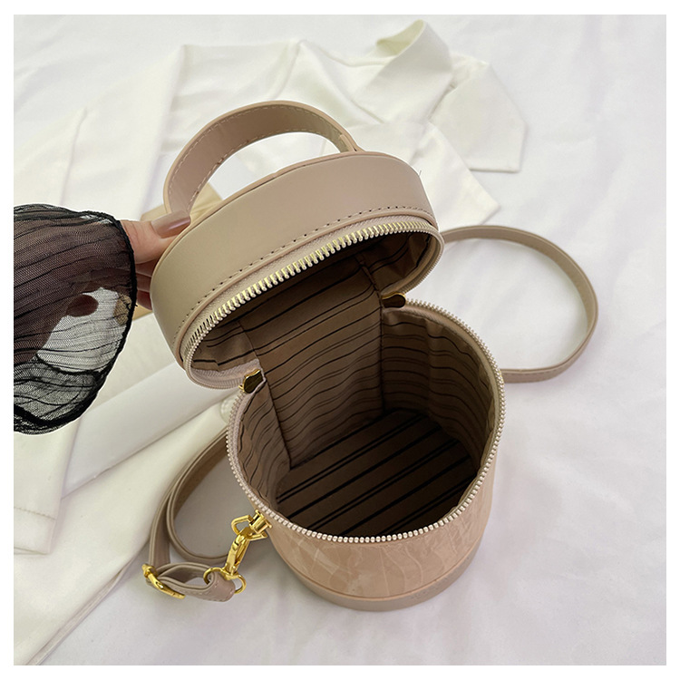 Piccola borsa a secchiello cilindrica di alta qualità per le donne, estate 2024, alla moda e versatile_voghion.com
