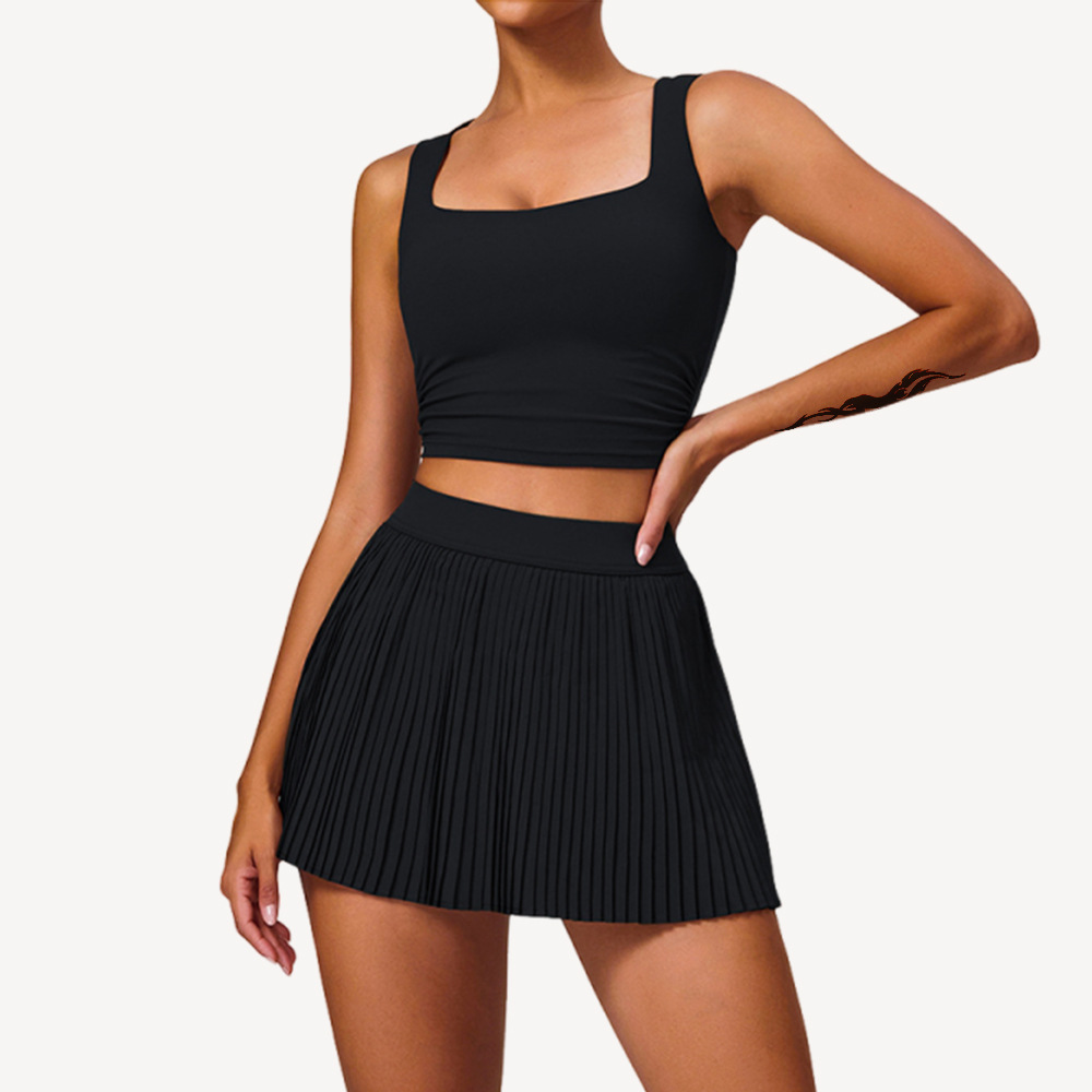 Nuevo conjunto de deportes al aire libre de nube transpirable, mujer ajustada, yoga, cintura y cintura, falda de fitness