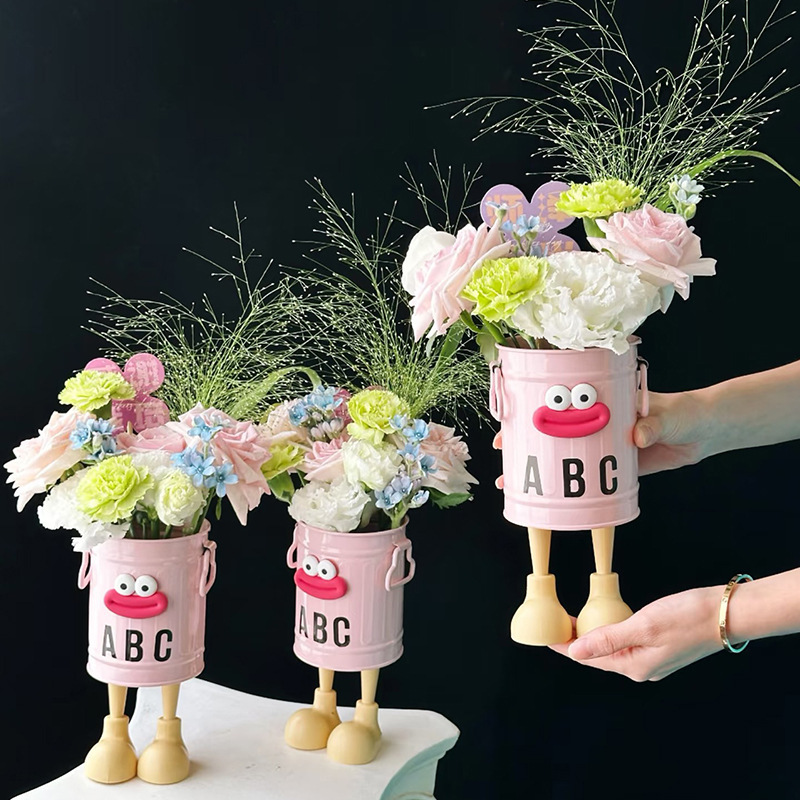 新品 小丑怪·花桶萌趣卡通鲜花花束DIY包装插花桶插花桶批发|undefined
