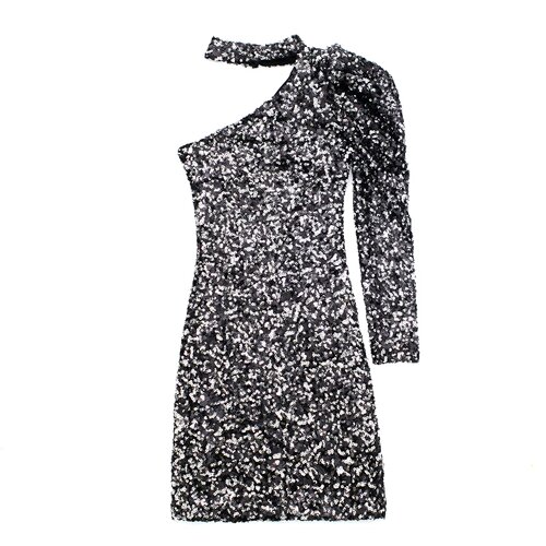 2022 new winter women's clothing European and American style sequined asymmetric mini dress 8741278 033