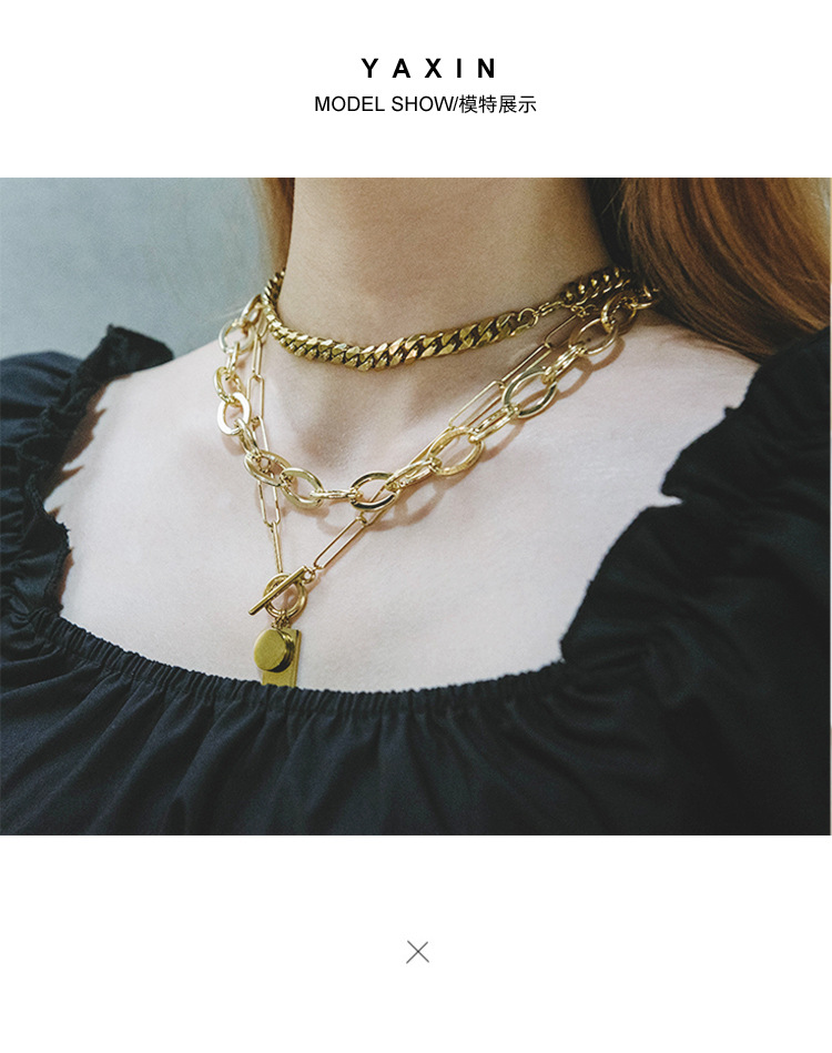Clavicle Chain Punk Exaggerated Fashionable Trendy Brand Necklace display picture 1