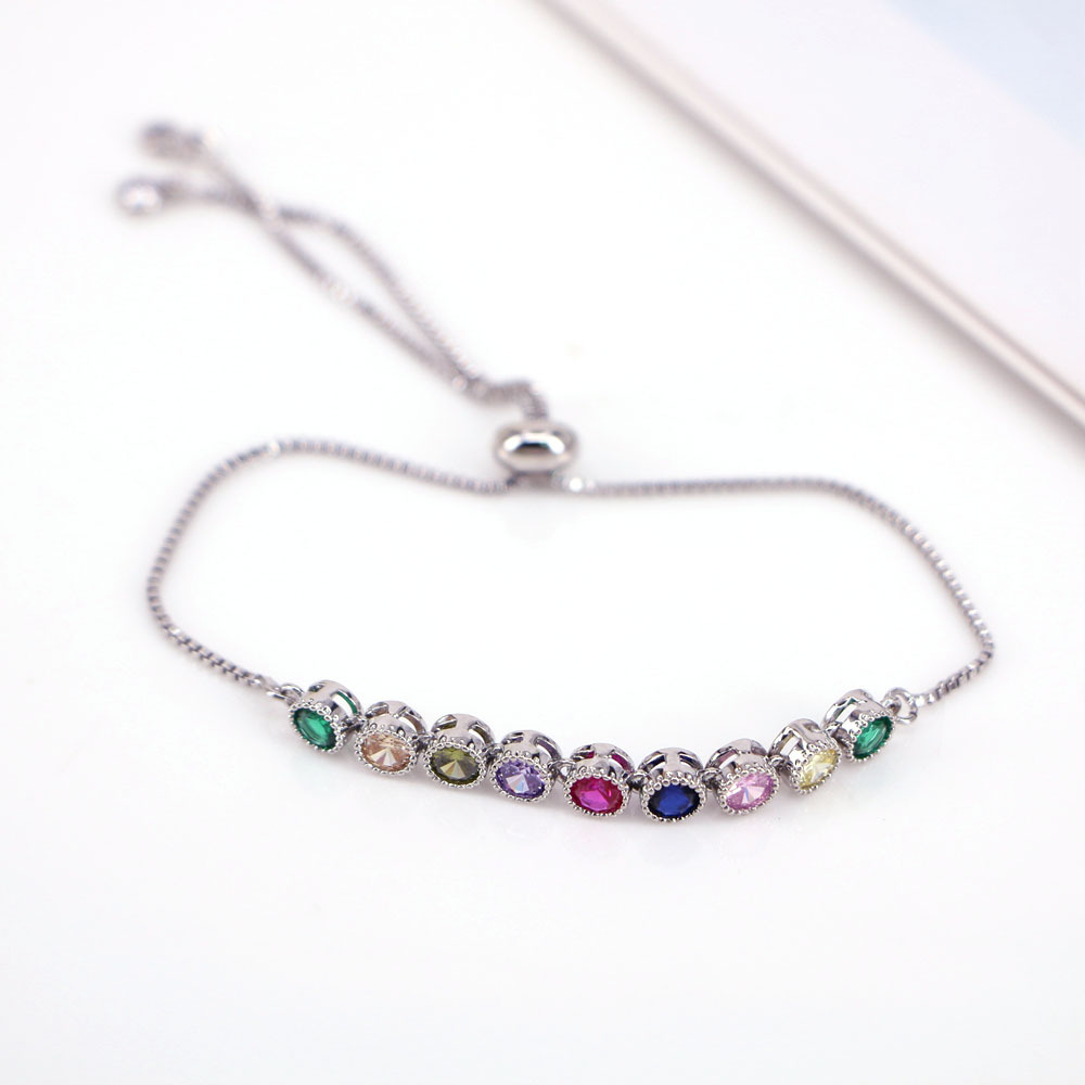 Fashion Colorful Copper Bracelets Gold Plated Zircon Copper Bracelets