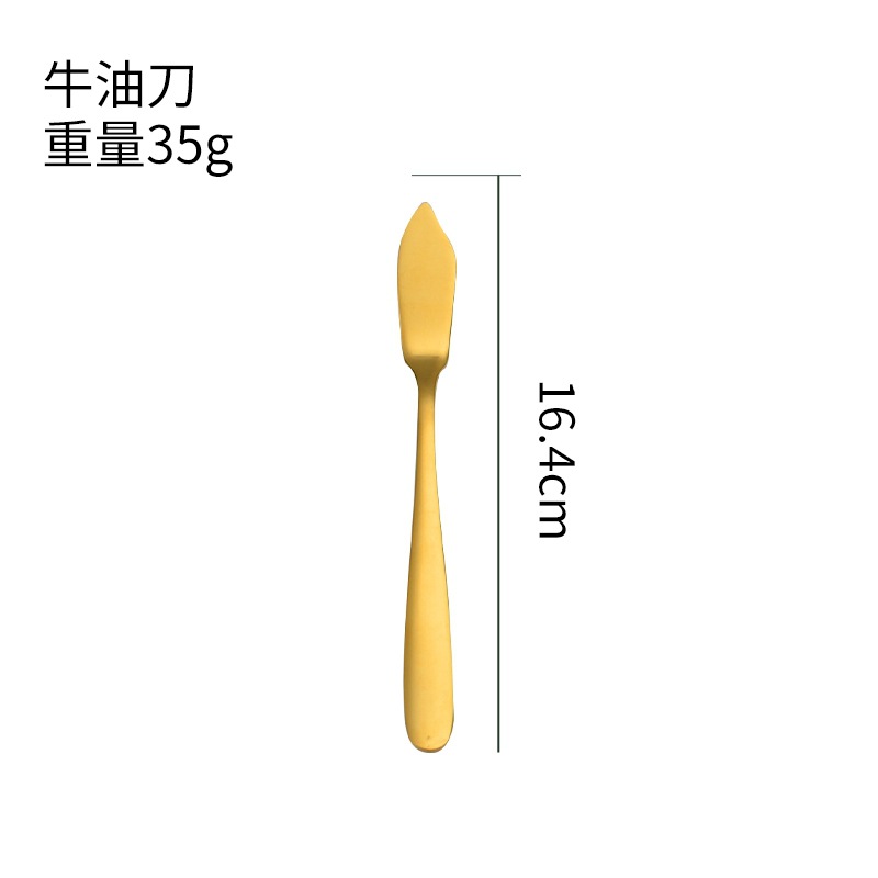 두꺼운 304 올 골드 미러 광택 버터 나이프 (세금 포함 가격)