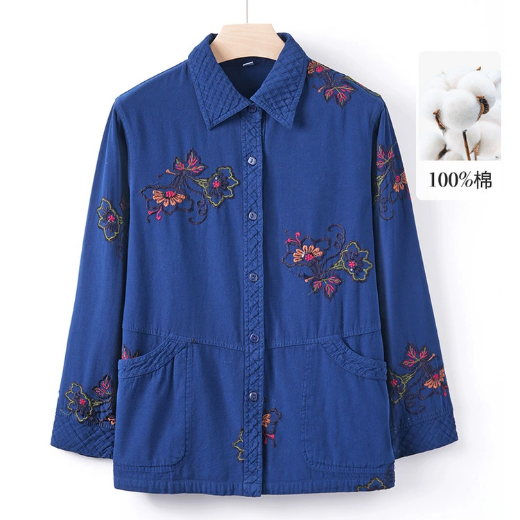 Джинсовые рубашки для среднего и старшего возраста на весну и осень, одежда для мам, рубашки с длинным рукавом, одежда для пожилых бабушек, верхняя одежда, топы больших размеров