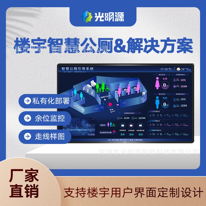 楼宇智慧公厕 解决方案 办公室人群适用 系统 公共卫生间
