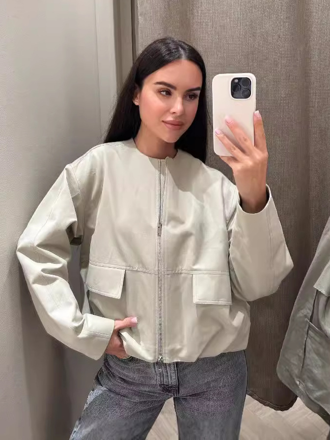 Giacca a vento casual da donna, da strada, all'aperto, 2024, A14069_voghion.com