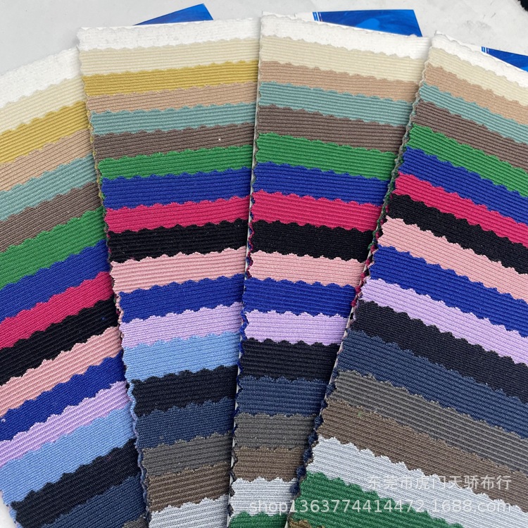 现货新款新酷丝绵坑条罗纹 240克1*1仿棉罗纹坑条 休闲服装等面料