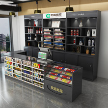 现代简约超市收银台便利店烟酒柜组合一体零食店收银柜台吧台