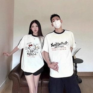 Summer Pure Cotton Short-Sleeved T-Shirt Couple Wear Lazy Style Loose Niche Design Tops for Men and Women Student Trendy Brand Class Uniforms