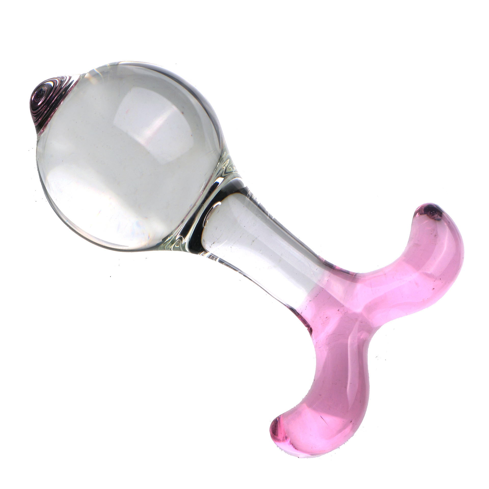 Crystal Fish Tail Anal Beads, Transparent Glass Anal Plug, Large Size — detail image 6
