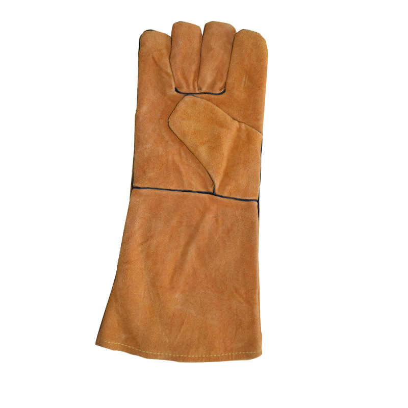 加厚牛皮劳保手套耐高温防刺穿双层加长焊工焊接防护手套电焊手套