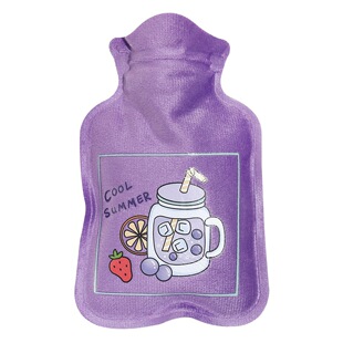 New Short Plush 1000 ml Water Filling Hot Water Bag Large Warm Water Bag Portable Belly Warming Mini Plush Hand Warmer
