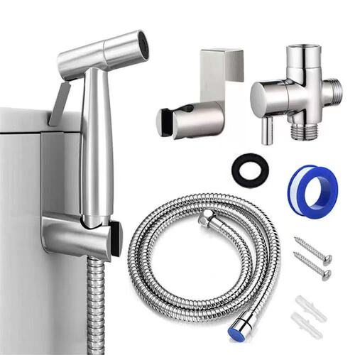 Household toilet companion one-in and two-out triangular valve toilet woman washer high-pressure booster spray gun water gun