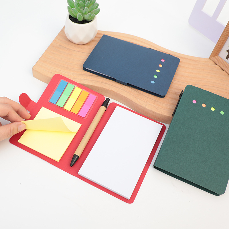 Suministro transfronterizo socket notebook al por mayor color sólido simple post-it notebook con bolígrafo creativo