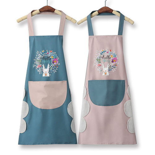 Printable Logo Washable Men Women Waterproof Oil-Proof Apron Waist Cover Home Cooking Stir-Frying Kitchen Cover Overalls Apron