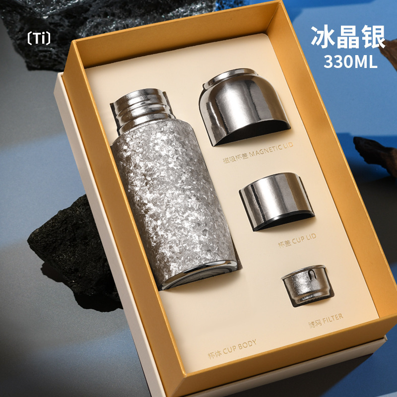 軽量高級レディースチタンカップ 磁気吸引 小容量 ミニ純チタン断熱カップ 高価値 コンパクトポケット フルチタンウォーターカップ|undefined