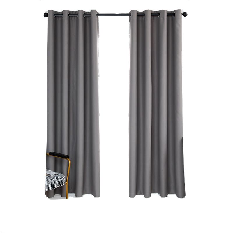 Transfronterizo acabado cortina de estilo europeo sala de estar dormitorio color sólido sombreado cortina de piso fábrica directa una entrega al por mayor