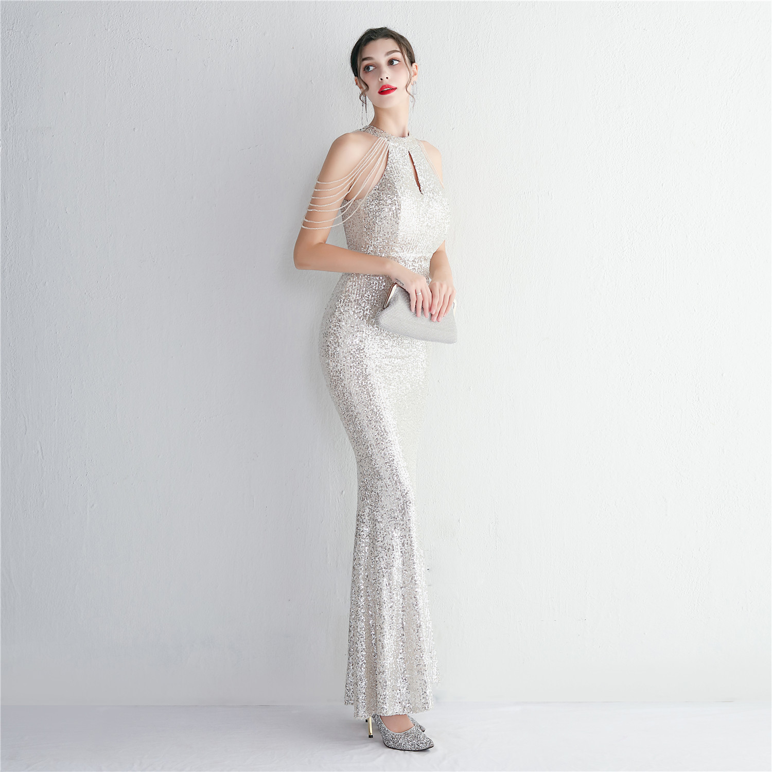 D9362 1630K VÁY ĐẦM LIỀN THÂN DỰ TIỆC NỮ YIEOUBA DÁNG ÔM BODY GỢI CẢM SEXY KIỂU ĐUÔI CÁ THỜI TRANG NỮ G05 SẢN PHẨM MỚI