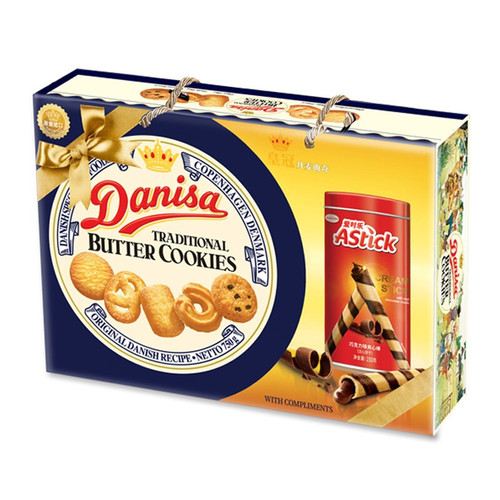 Indonesian Imported Danisa Crown Danish Biscuit Cookies 750g Gift Box for New Year Corporate Group Purchase Welfare