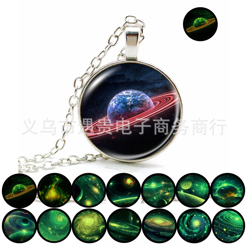 Foreign trade jewelry universe galaxy Galaxy nebula Time gem luminous necklace solar system planet clavicle chain batch
