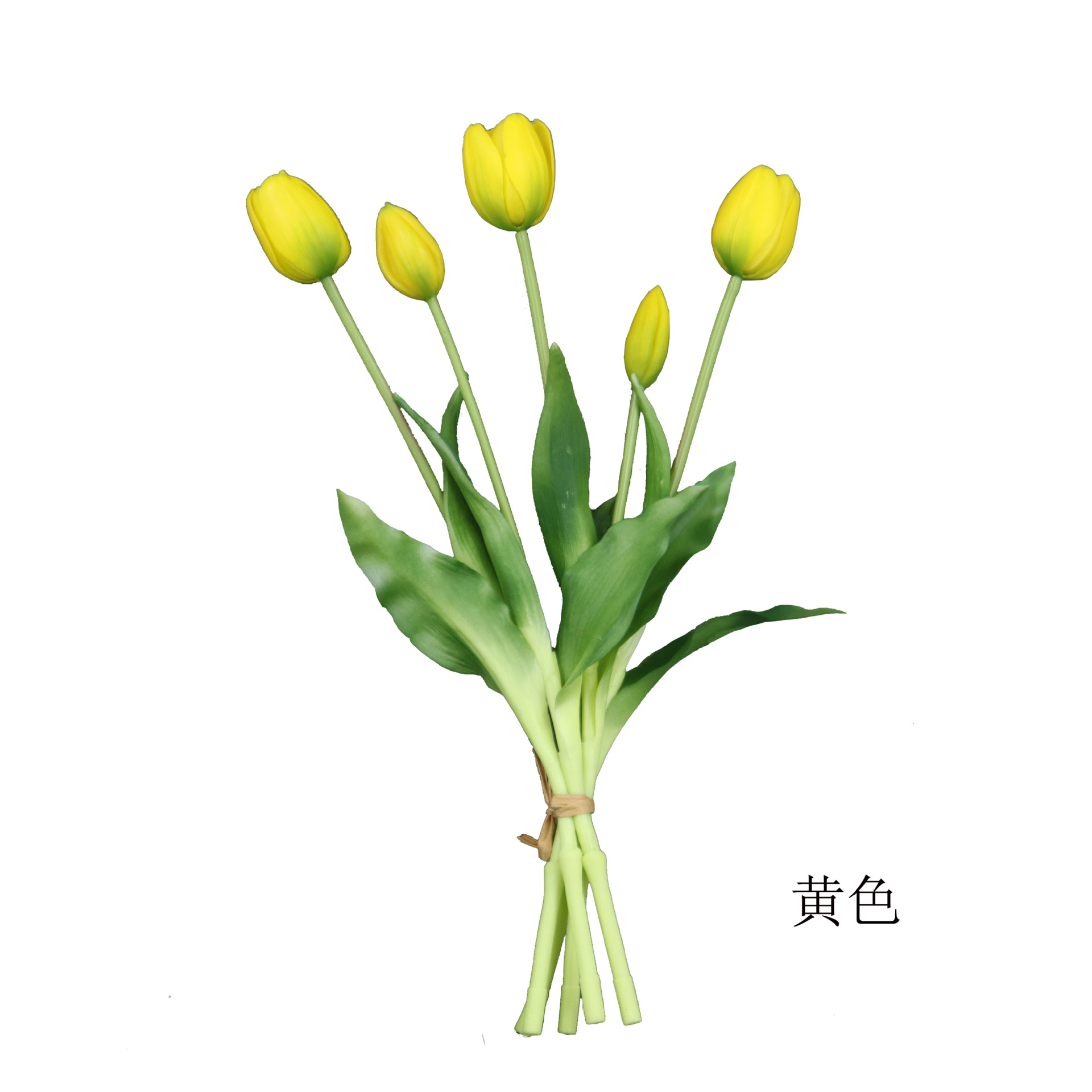 Soft Rubber 5-Stem Bouquet of Tulips, Home Desktop Decoration, Wedding Bride's Bouquet, Realistic Tulip Artificial Flowers
