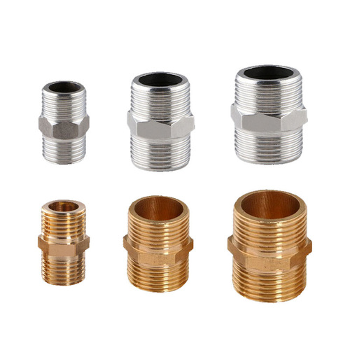 4-inch stainless steel swage fitting with 6-inch full brass reducing swage fitting, dual external threads direct head internal connection water pipe fitting
