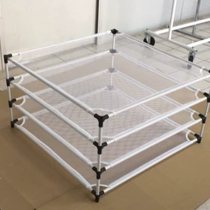 Производители производят многослойную штабелирульную квадратную стойку для гидропонной сетки для травы, сетчатую сушильную стойку, сушильную сетку (рис.)