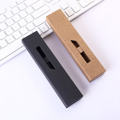 Large black open window steel pen box printed logo paper gift pen packaging box drawer style ballpoint pen holder