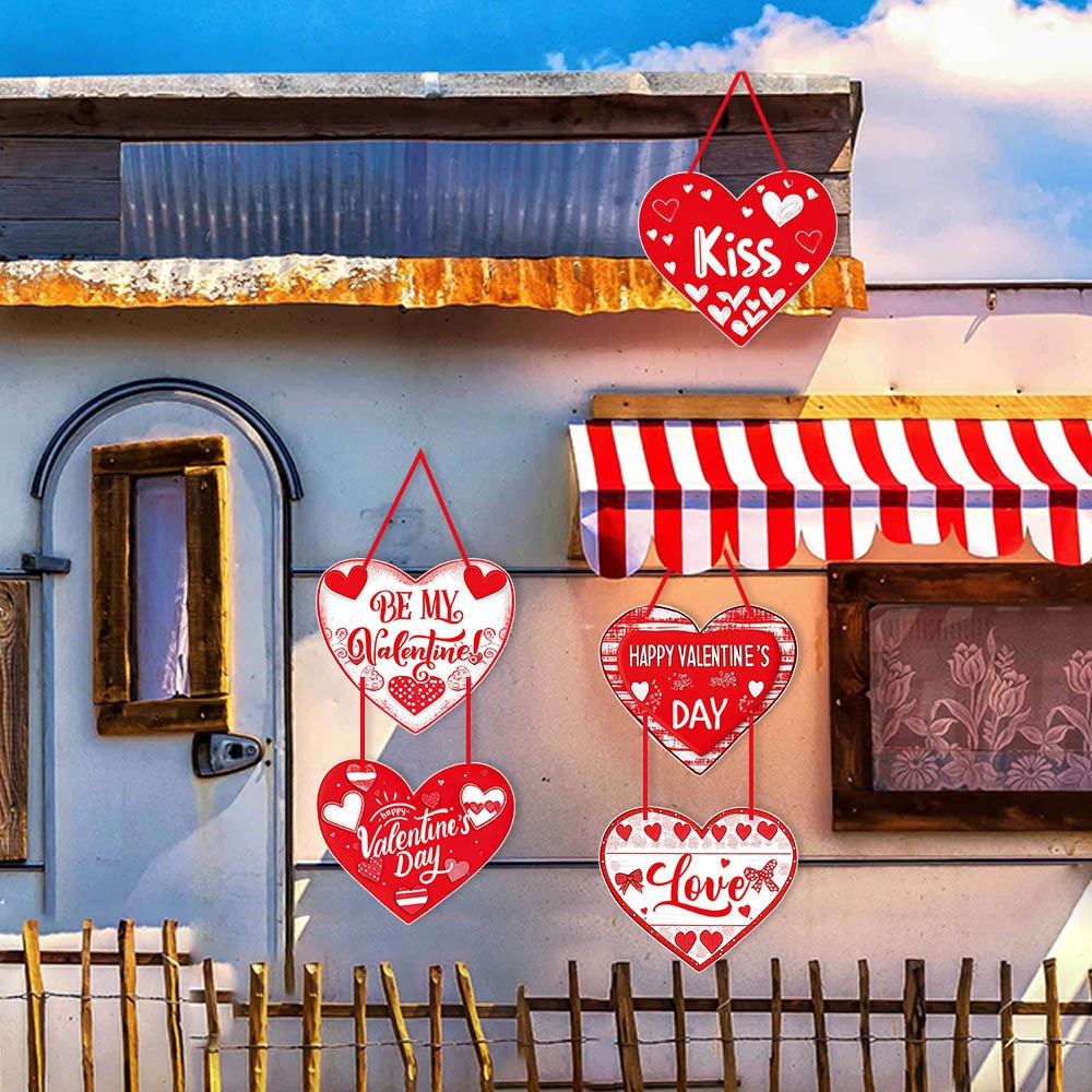 Productos de decoración del día de San Valentín transfronterizos europeos y americanos Amor rojo Colgante de la puerta del día de San Valentín Decoración del ambiente romántico de la boda Colgante