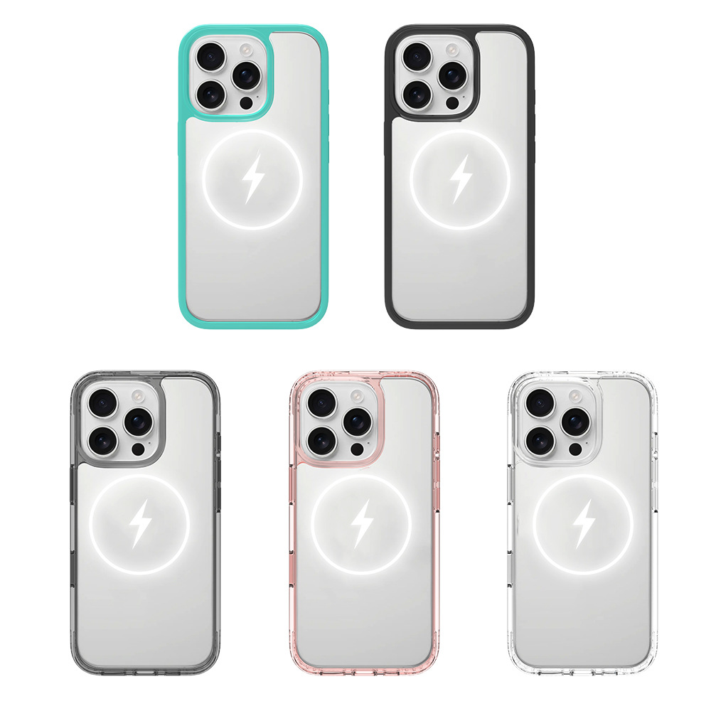 Aplicable iPhone16Pro 2 en 1 acrílico magnético shell 2.0mm inteligente botón para teléfono móvil shell PC TPU