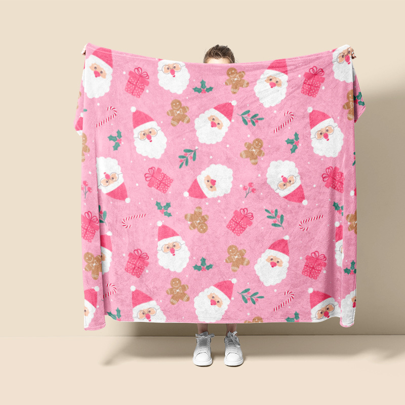 Navidad europea impresión digital franela mantas sofá suave mantas cálidas grandes cómodas al por mayor