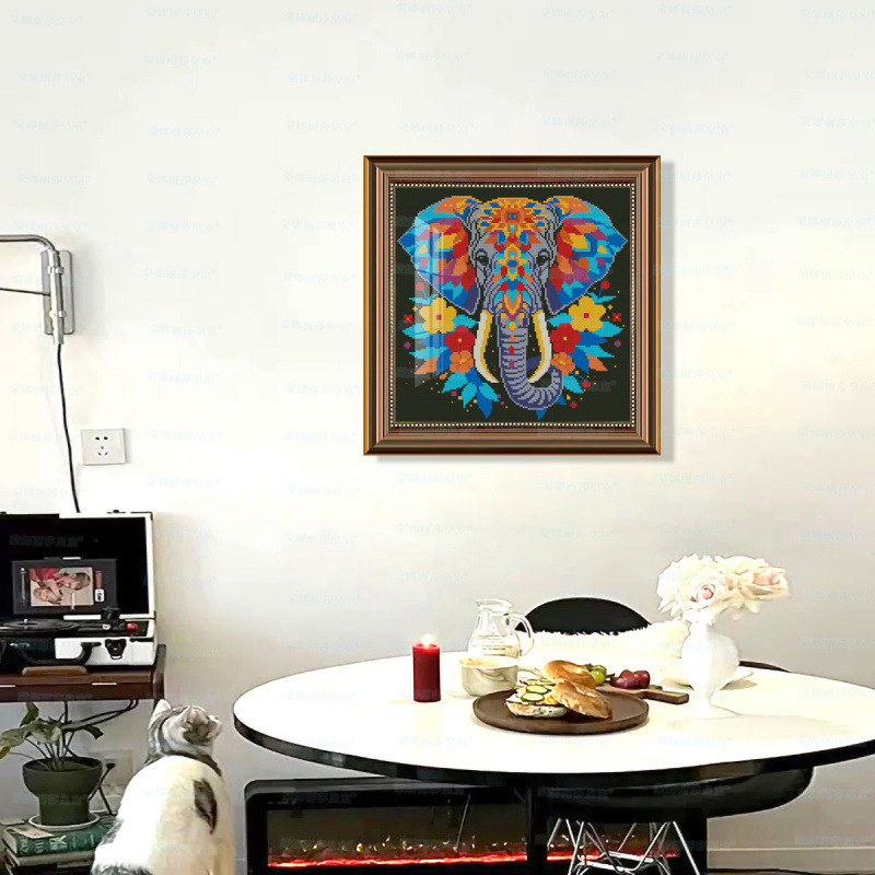 Mona Lisa real bordado de cruz colorido nuevo animal lindo moderno simple sala de estar bordado a mano
