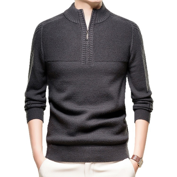 Tejedido hombre overhead invierno / otoño legging simple engrosado delgado de cuello de punto Jacquard blusa casual suéter