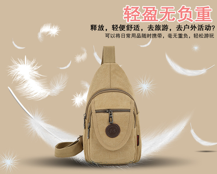 New men's chest bags, Korean-style single-shoulder bags, crossbody bags, men's and women's backpacks, Korean-style casual canvas bags, wholesale from manufacturers undefined