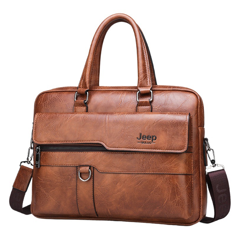 Business Men's Bag 2020 New Trendy Men's Shoulder Handbag Horizontal Fashion Crossbody Bag Business Briefcase