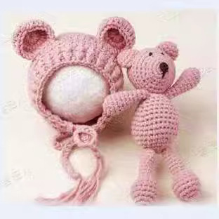 New Style European and American Studio Children's Photography Clothing Newborn Sweater Set Baby Photo Shoot Outfit Little Bear