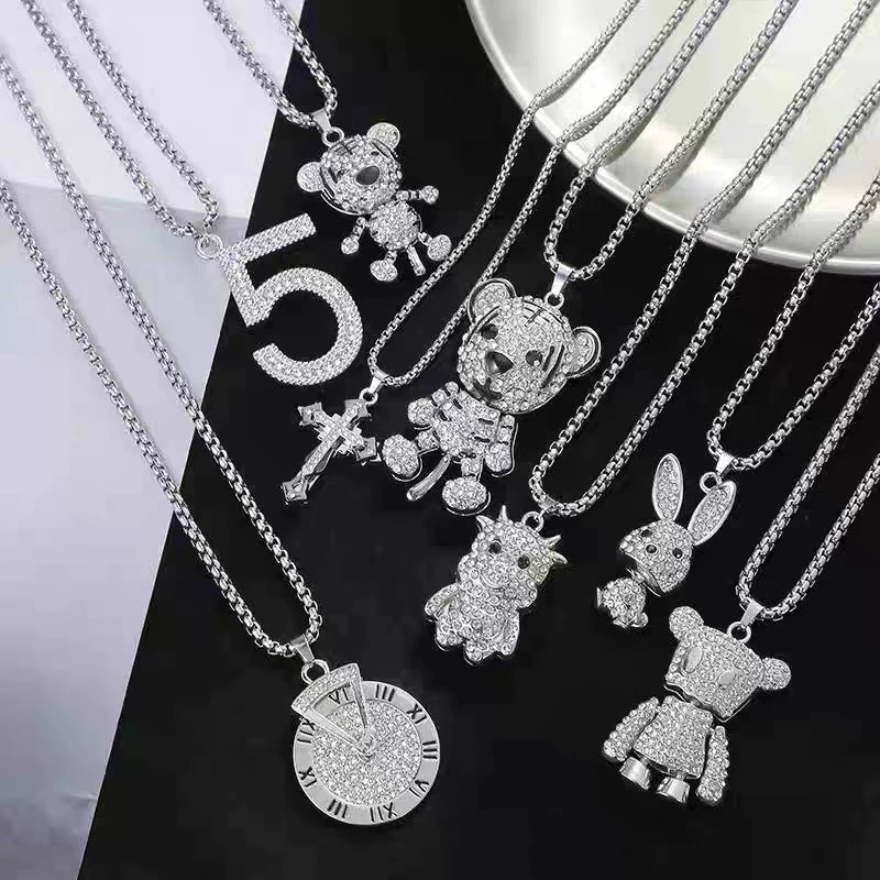 Brand necklace, pendant hip-hop style, universal long sweater, internet celebrity, diamond encrusted, light luxury style, wholesale