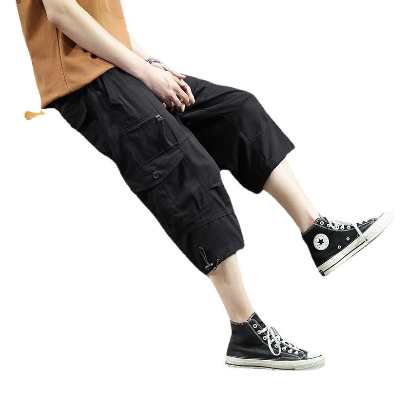 Monos de verano deportes de ocio al aire libre de los hombres pantalones cortos sueltos delgados de los hombres pantalones cortos multibolsillos de los hombres