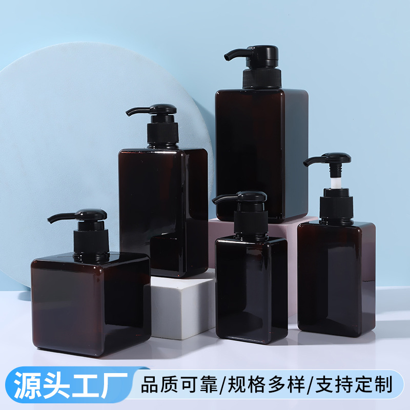 Travel portable plastic empty bottle for drop shipping, multi-specification square body lotion dispensing bottle, press-type lotion bottle