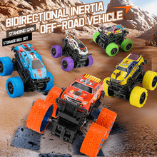 跨境越野车儿童惯性车合金小汽车模型玩具赛车特技滑行铁皮车