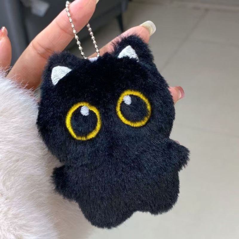 新款黑猫玩偶毛绒公仔挂件可爱猫咪包包挂饰情侣礼物ins学生礼物|undefined