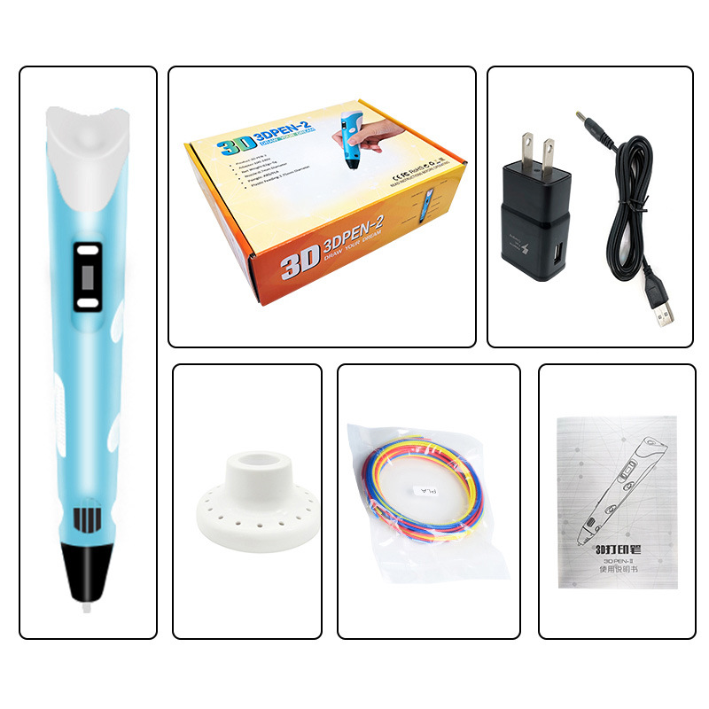 Suministro directo de fábrica Bolígrafo de impresión 3D de segunda generación Pintura tridimensional Pincel de graffiti Explosión de comercio exterior transfronterizo Regalo para niños Estudiantes