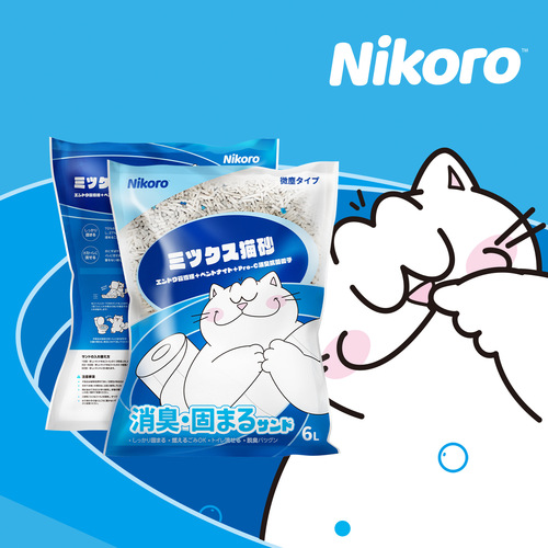 Japanese Nikoro Cat Litter Mixed Cat Litter 2.5kg 6L Jasmine Sakura Cat Litter Tofu Bentonite