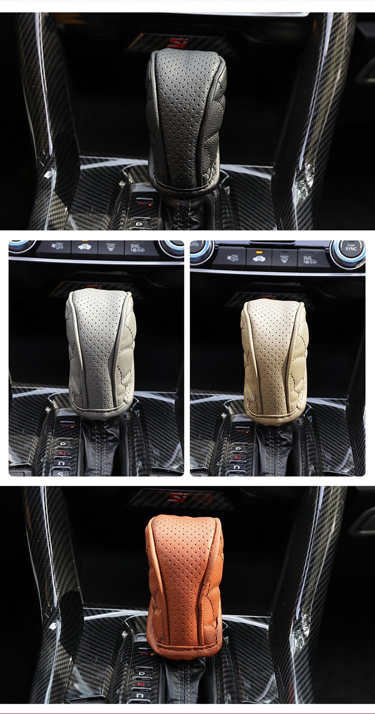 Cross-Border Car Shift Protective Cover Leather Gear Cover Car Interior Modification Dust Cover Universal Gear Handle Cover