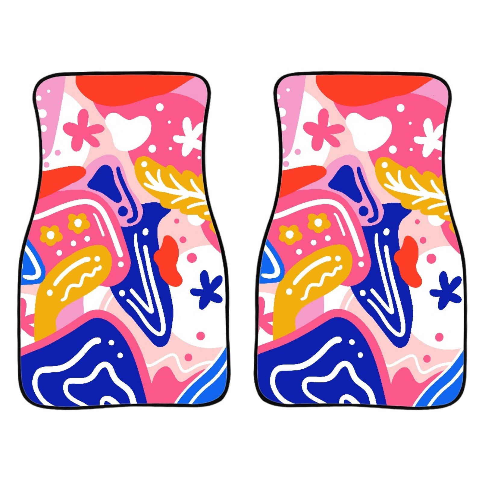 (2개) 대외 무역 공장 직접 자동차 매트 방진 방오 매트 장난기 넘치는 노란색 오리 패턴 인쇄