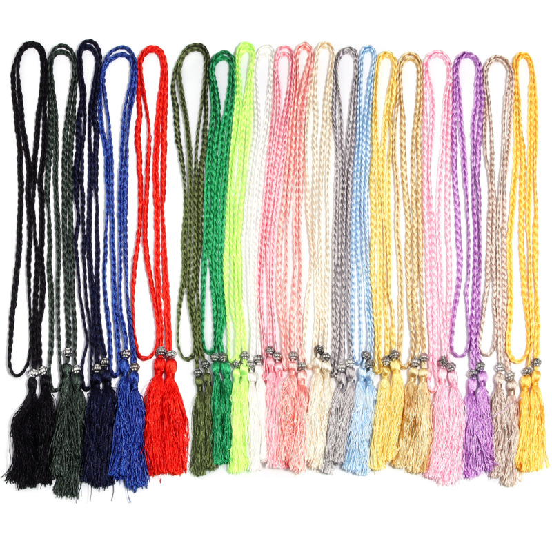 Braided Tassel Han Dynasty Decorative Belt Chinese Style Bow Rope Skirt Knotted Decorative Waist Chain Waist Rope Accessories