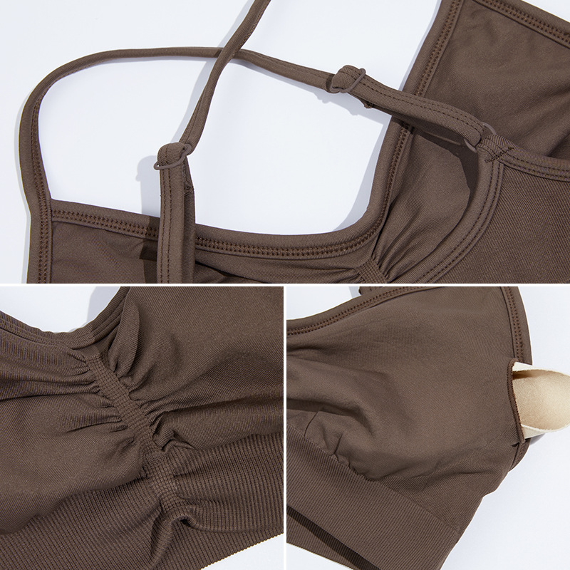 Sujetador de yoga desnudo de alta resistencia europeo y americano empuja hacia arriba a prueba de golpes de espalda deportiva ropa de entrenamiento de secado rápido