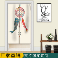 新品日式门帘免打孔家用书房客厅卧室卫生间厨房隔断帘半帘挂帘