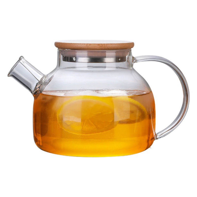Бытовой чайник большой емкости из боросиликатного стекла с крышкой Офисный чайник для горячего кипения Большой горшок для живота Горшок для сока