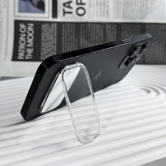 Mobile phone transparent oval mirror acrylic back stand beauty mirror mobile phone stand mobile phone case material stand